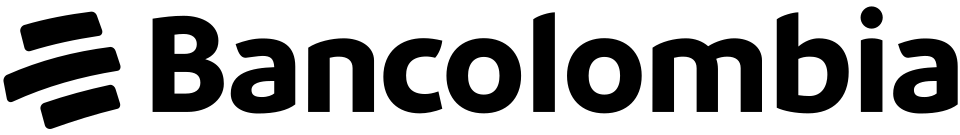 Logo Bancolombia Logotipo de Bancolombia en color negro sobre fondo blanco, entidad financiera aliada.